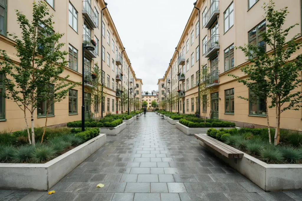markstenslagd innerg rd med planteringsytor i flogsta uppsala
